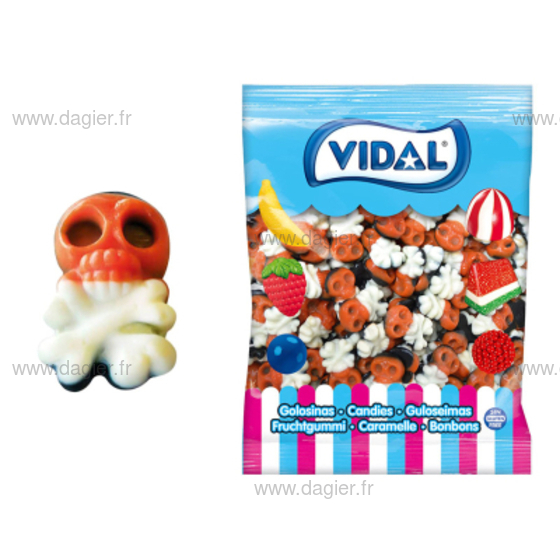 HALLOWEEN VIDAL - TETE DE MORT PIRATE X 250 PCS sachet