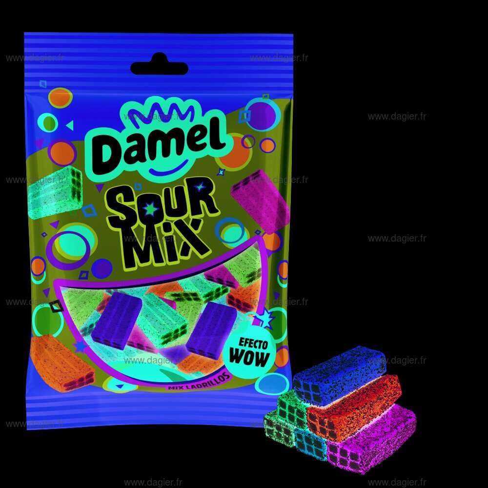 DAMEL 80GR- Sour Mix Brique couleur 80gr x 12 uns